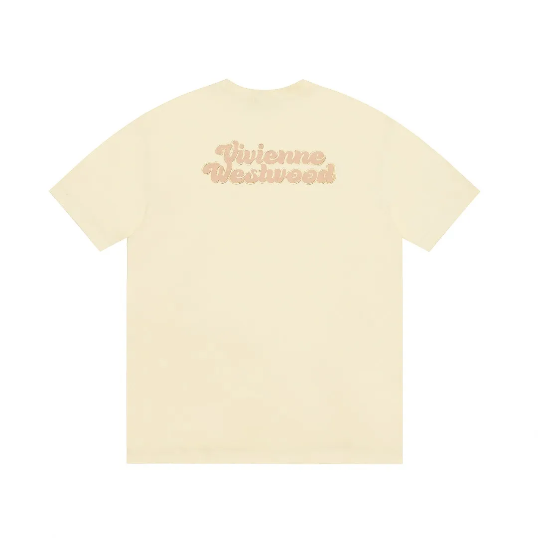 vivienne west wood Vivienne West Wood Three-dimensional patch embroidery short sleeves of Saturn Heavy Industry Heavy Industry Thousand-needle patch embroidery with cartoon logo on the back The hollow West Queen Mother logo on the front The combination of apricot and pink is very beautiful. The style with closed eyes. The full range of correct accessories. Every detail is completely restored and can be filled directly. Size: XS-L Color: Apricot